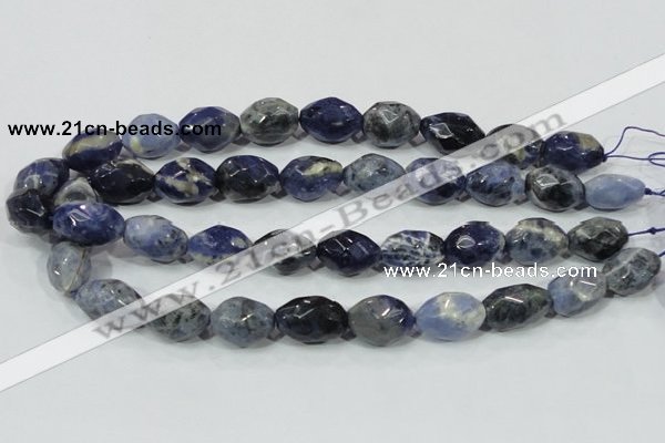 CSO102 15.5 inches 15*20mm faceted nugget sodalite gemstone beads