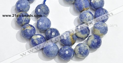 CSO23 AB grade 20mm faceted round sodalite beads wholesale