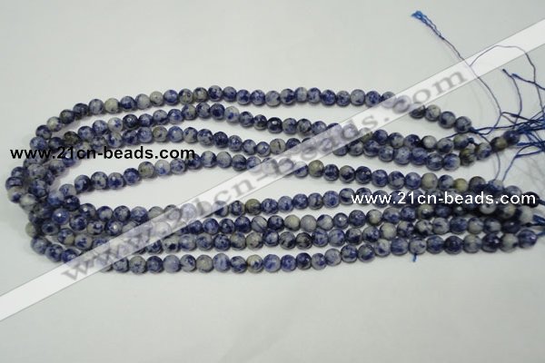 CSO301 15.5 inches 6mm faceted round Brazilian sodalite beads