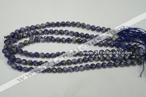 CSO302 15.5 inches 8mm faceted round Brazilian sodalite beads