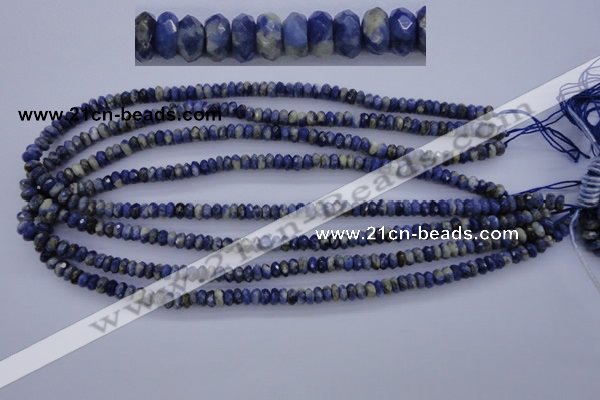 CSO31 15.5 inches 3*6mm faceted rondelle sodalite gemstone beads