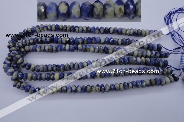 CSO33 15.5 inches 5*10mm faceted rondelle sodalite gemstone beads