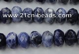 CSO353 15.5 inches 8*12mm faceted rondelle natural sodalite beads