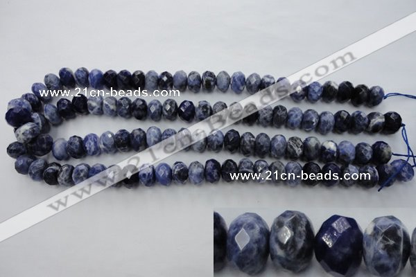 CSO353 15.5 inches 8*12mm faceted rondelle natural sodalite beads