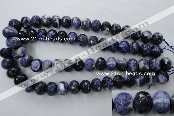 CSO356 15.5 inches 12*16mm faceted rondelle natural sodalite beads