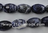 CSO363 15.5 inches 12*16mm faceted rice natural sodalite beads