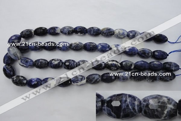 CSO363 15.5 inches 12*16mm faceted rice natural sodalite beads