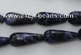 CSO365 15.5 inches 9*20mm faceted teardrop natural sodalite beads