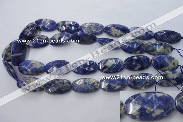 CSO391 15.5 inches 16*28mm faceted oval natural sodalite beads