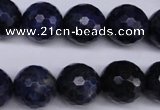 CSO415 15.5 inches 14mm faceted round dyed sodalite gemstone beads