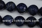 CSO416 15.5 inches 16mm faceted round dyed sodalite gemstone beads