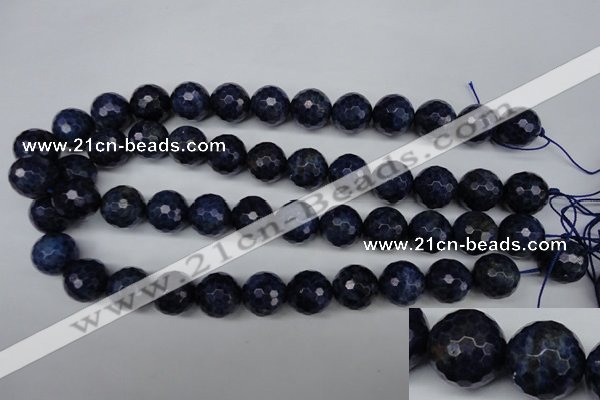 CSO416 15.5 inches 16mm faceted round dyed sodalite gemstone beads