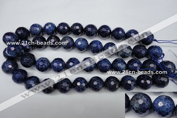 CSO417 15.5 inches 18mm faceted round dyed sodalite gemstone beads