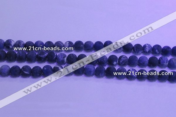 CSO455 15.5 inches 8mm round matte sodalite gemstone beads