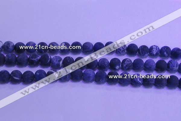 CSO456 15.5 inches 10mm round matte sodalite gemstone beads