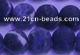 CSO458 15.5 inches 14mm round matte sodalite gemstone beads