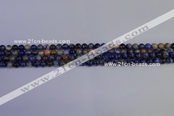 CSO510 15.5 inches 4mm round orange sodalite beads wholesale