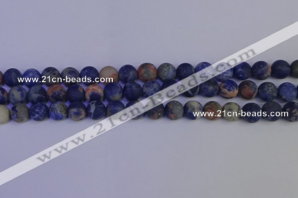 CSO523 15.5 inches 10mm round matte orange sodalite beads wholesale