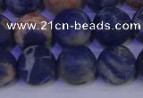 CSO525 15.5 inches 14mm round matte orange sodalite beads wholesale