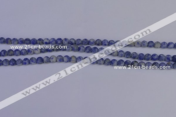 CSO530 15.5 inches 4mm round matte African sodalite beads wholesale