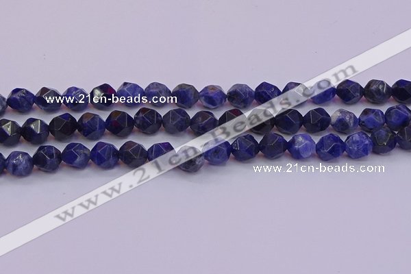 CSO553 15.5 inches 10mm faceted nuggets sodalite gemstone beads