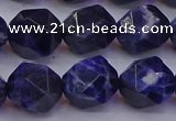 CSO554 15.5 inches 12mm faceted nuggets sodalite gemstone beads