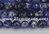 CSO559 15.5 inches 6mm faceted round sodalite gemstone beads