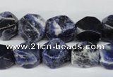 CSO56 15.5 inches 10*14mm faceted nuggets sodalite gemstone beads