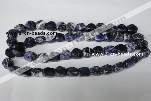 CSO56 15.5 inches 10*14mm faceted nuggets sodalite gemstone beads