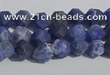 CSO565 15.5 inches 6mm faceted nuggets matte sodalite beads