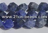 CSO566 15.5 inches 8mm faceted nuggets matte sodalite beads