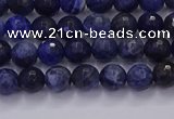 CSO600 15.5 inches 4mm faceted round sodalite gemstone beads