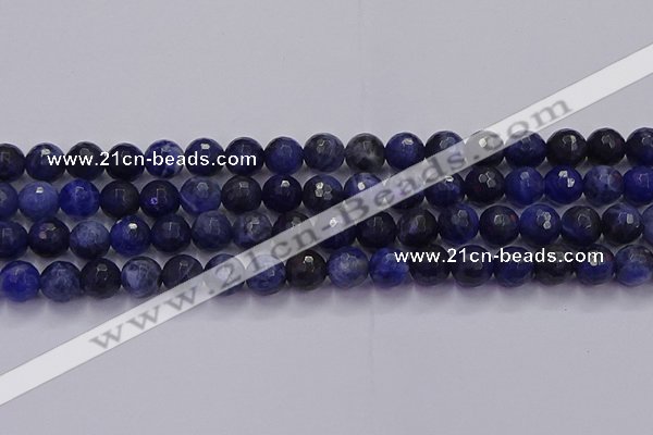 CSO603 15.5 inches 10mm faceted round sodalite gemstone beads