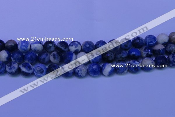 CSO625 15.5 inches 14mm faceted round AB grade sodalite beads