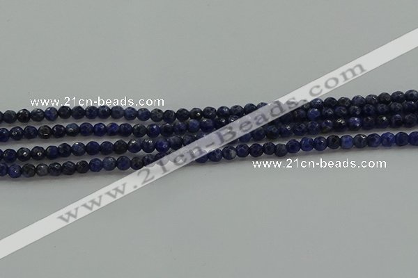 CSO641 15.5 inches 4mm faceted round sodalite gemstone beads