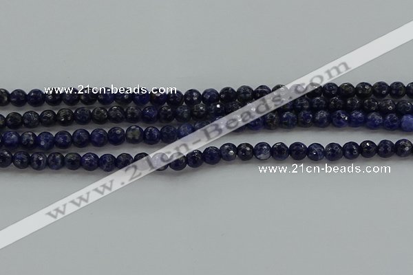 CSO642 15.5 inches 6mm faceted round sodalite gemstone beads