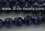 CSO643 15.5 inches 8mm faceted round sodalite gemstone beads