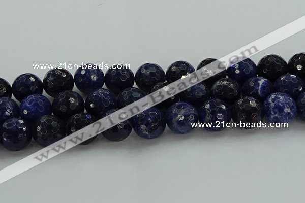 CSO648 15.5 inches 18mm faceted round sodalite gemstone beads