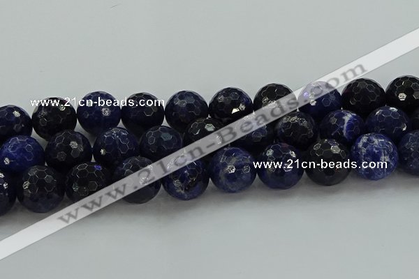 CSO649 15.5 inches 20mm faceted round sodalite gemstone beads