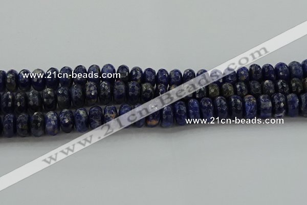 CSO664 15.5 inches 7*12mm faceted rondelle sodalite gemstone beads