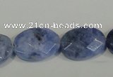 CSO67 15.5 inches 10*14mm faceted oval sodalite gemstone beads wholesale