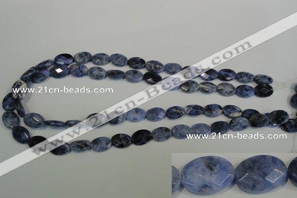 CSO67 15.5 inches 10*14mm faceted oval sodalite gemstone beads wholesale