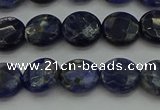 CSO705 15.5 inches 10mm faceted coin sodalite gemstone beads