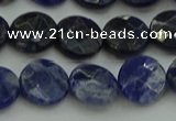 CSO706 15.5 inches 12mm faceted coin sodalite gemstone beads