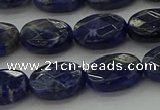 CSO716 15.5 inches 10*14mm faceted oval sodalite gemstone beads