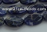 CSO717 15.5 inches 12*16mm faceted oval sodalite gemstone beads