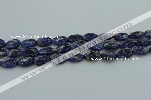 CSO717 15.5 inches 12*16mm faceted oval sodalite gemstone beads