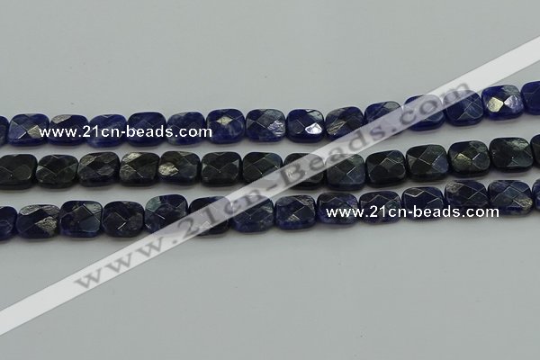 CSO725 15.5 inches 10*10mm faceted square sodalite gemstone beads