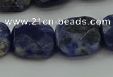 CSO727 15.5 inches 14*14mm faceted square sodalite gemstone beads