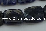 CSO728 15.5 inches 16*16mm faceted square sodalite gemstone beads